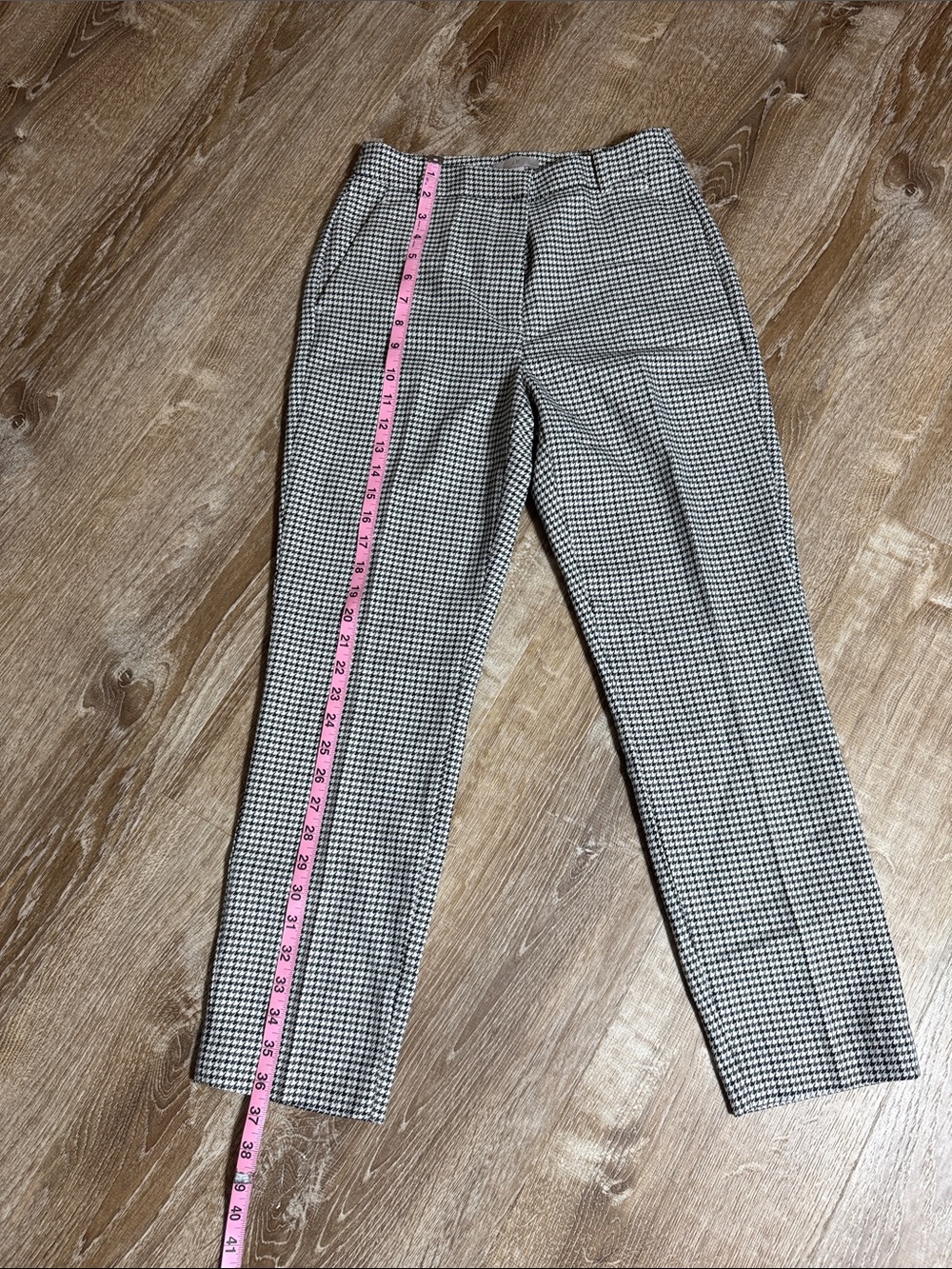Women’s Black, White,Gray Houndstooth Dress Pants Ankle length